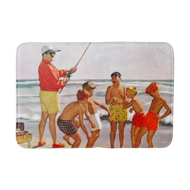 Big Pole Little Fish by Richard Sargent Bath Mat (Front)