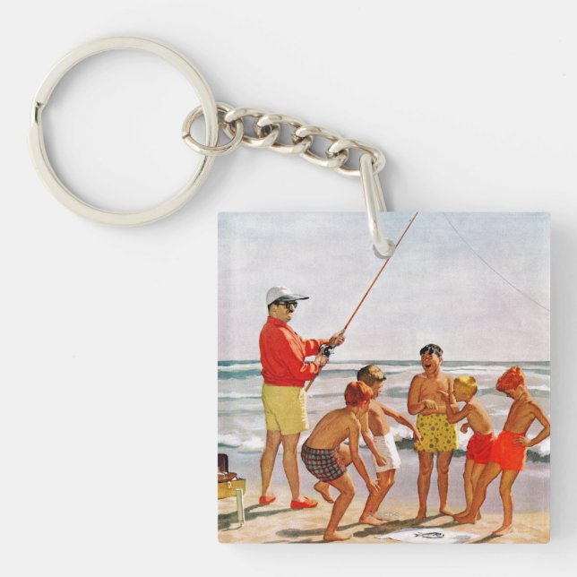 Big Pole Little Fish by Richard Sargent Key Ring (Front)