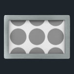 Big Polka Dots Belt Buckle<br><div class="desc">Cute and trendy Big Polka Dots Belt Buckle. This design features over-sized big circle polka dots in grey and white. Text can be added to this design to give it a personal touch.</div>