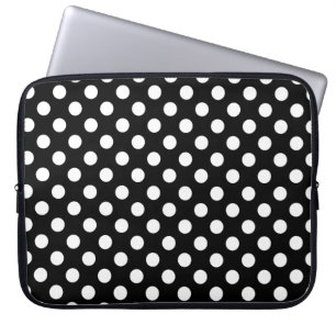 Big Polka Dots Black and White Laptop Cover