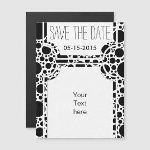 Big Polka Dots black + your backgr. & ideas Magnetic Invitation