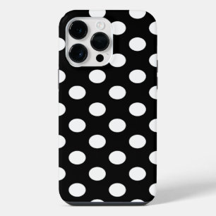 Big Polka Dots In Fancy Black and White iPhone 14 Pro Max Case