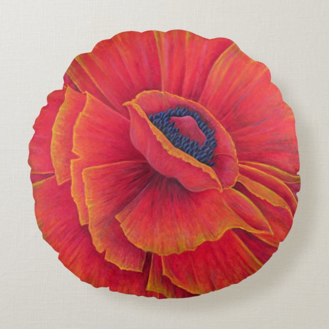 Big Poppy 2003 Round Cushion (Front)