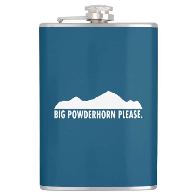 Big Powderhorn Please Hip Flask (Front)