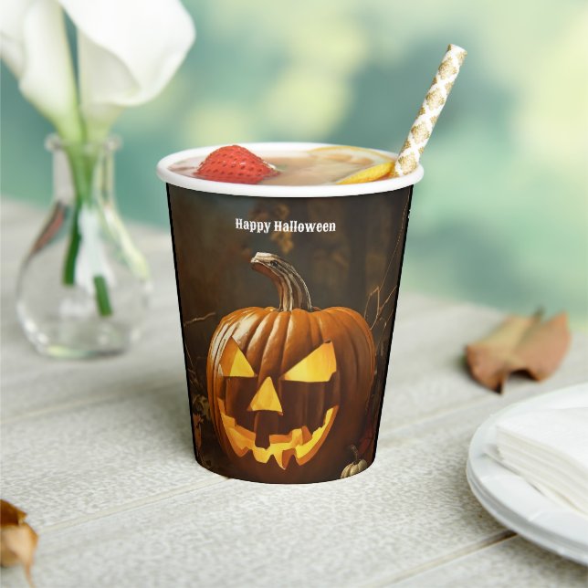 Big Pumpkin Halloween Collection Paper Cups (Insitu)