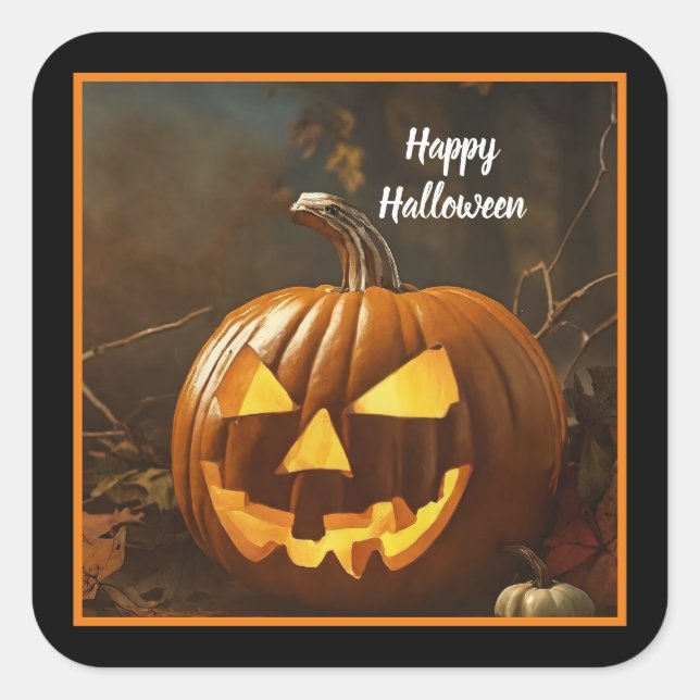 Big Pumpkin Halloween Collection Square Sticker (Front)