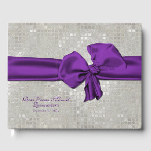 Big Purple Bow Quinceañera Guest Book