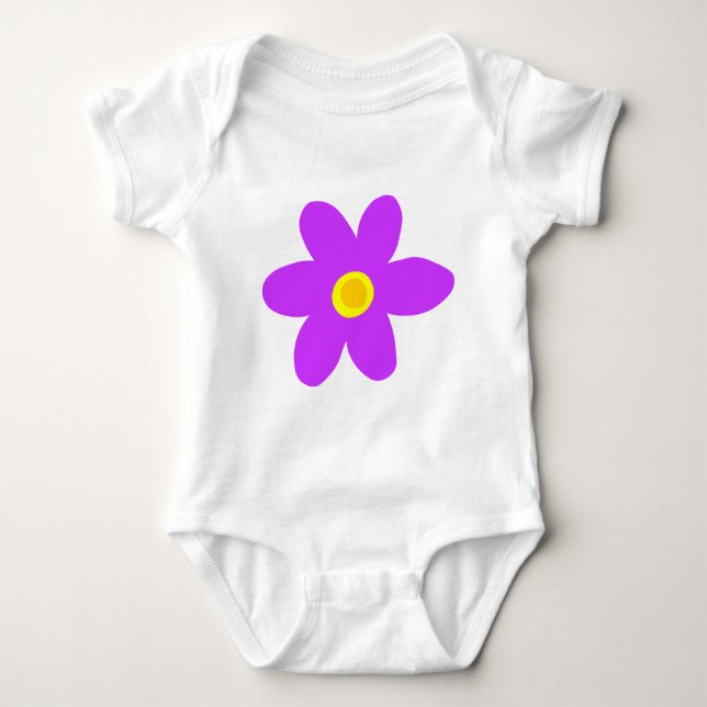 Big Purple Flower Baby Bodysuit (Front)