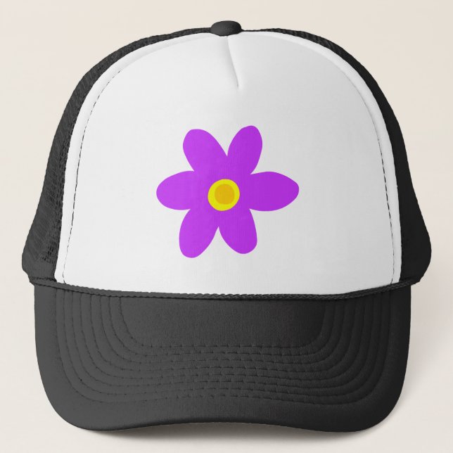 Big Purple Flower Trucker Hat (Front)