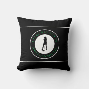Big Putts Funny Lady Golfer Modern Black Green Cushion