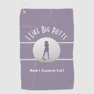 Big Putts Golfer Sports Funny Humour  Purple Cute Golf Towel