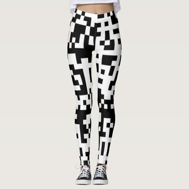 Big QR Codes Funky Squares leggings reads call me (Front)