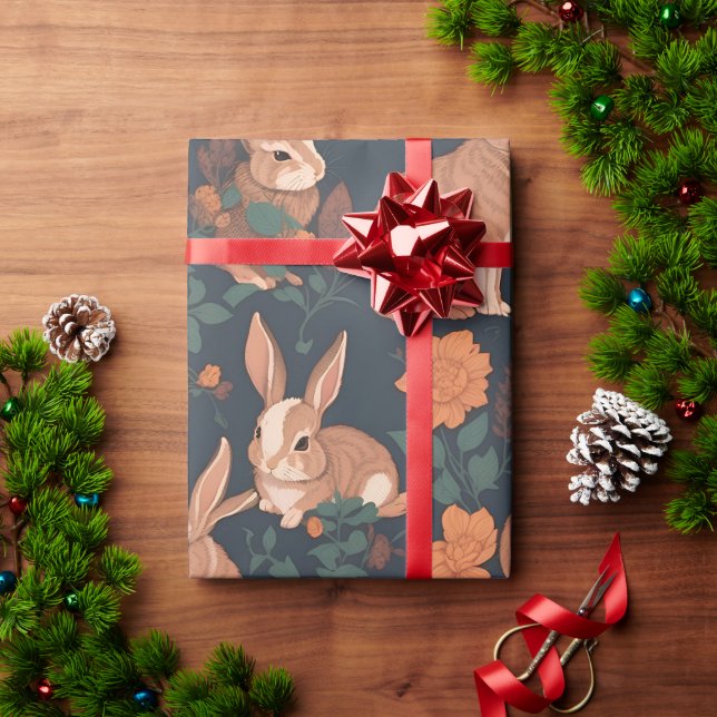 Big Rabbit Mosaic Colourful Personalised Pattern Wrapping Paper (Holiday Gift)