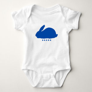 Big Rabbit Silloute in Blue Baby Bodysuit