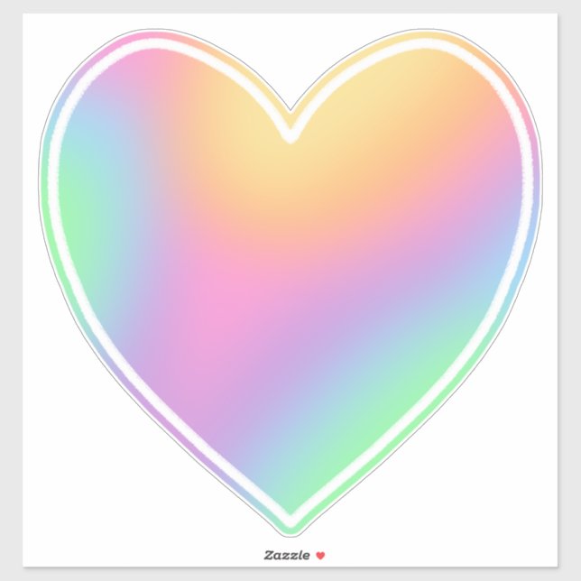 Big Rainbow Heart Sticker (Sheet)