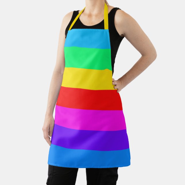 Big Rainbow Stripe Apron (Insitu)