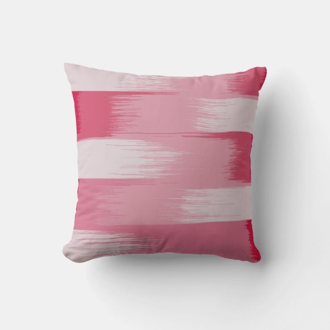 Big Red and Pink Stripes Cushion (Front)
