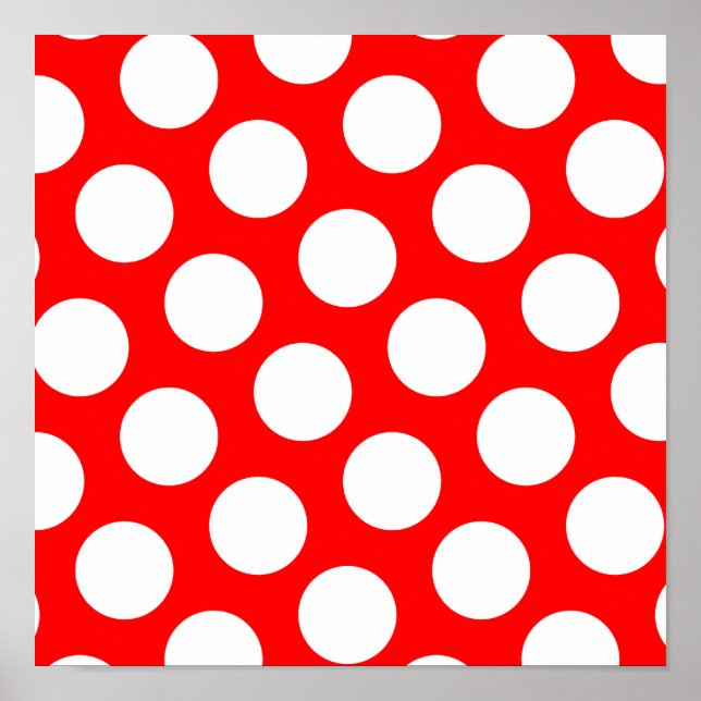 Big Red and White Polka Dots Poster (Front)