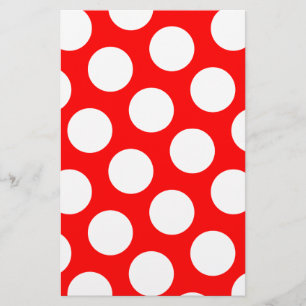 Big Red and White Polka Dots Stationery