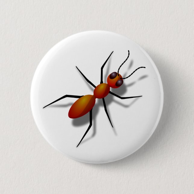 Big Red Ant 6 Cm Round Badge (Front)