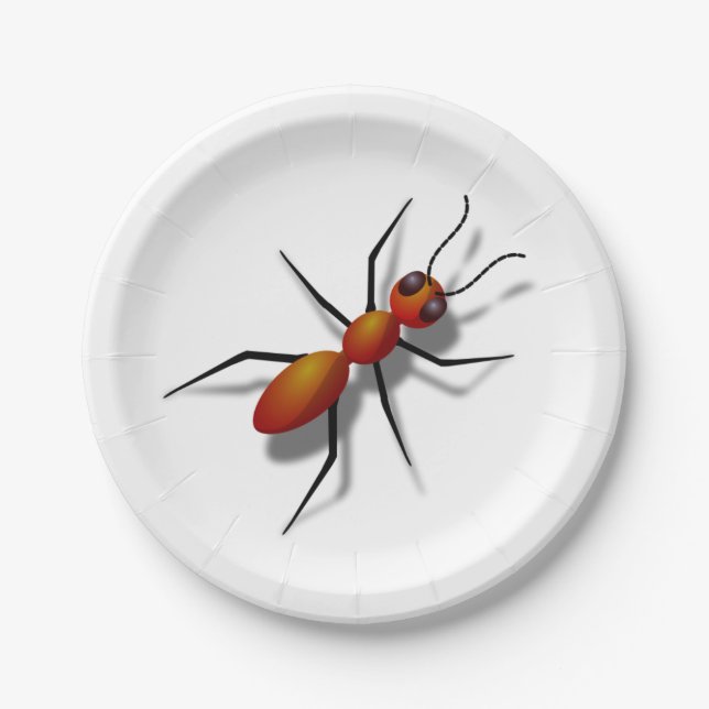 Big Red Ant Paper Plate (Front)