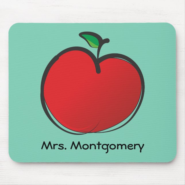 Big Red Apple Personalised Mouse Pad (Front)