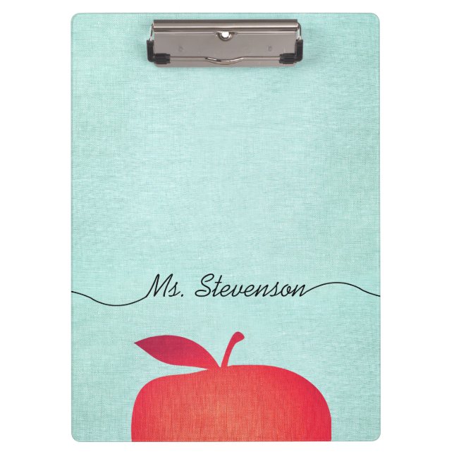 Big Red Apple School Teacher Education Clipboard (Front)