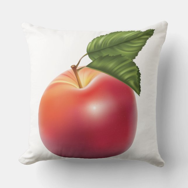 Big Red Apple Throw Pillow (Front)