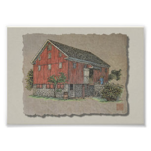 Big Red Bank Barn Photo Print