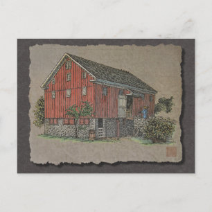 Big Red Bank Barn Postcard