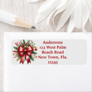 Big Red Bow Return Address Label