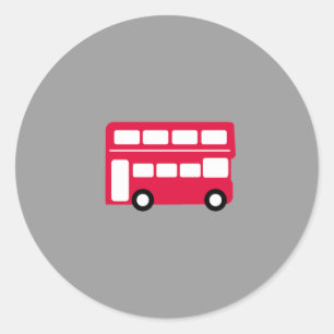 Big Red Bus Classic Round Sticker