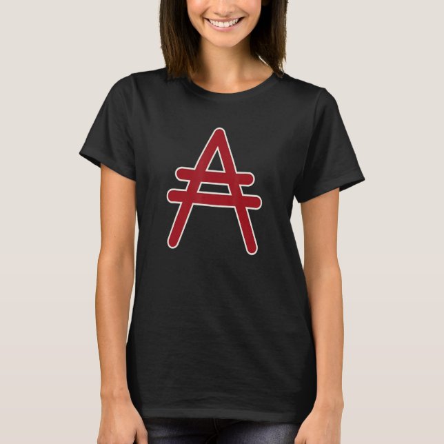 Big Red Cardano's Ada Symbol With Spring Wood Stro T-Shirt (Front)