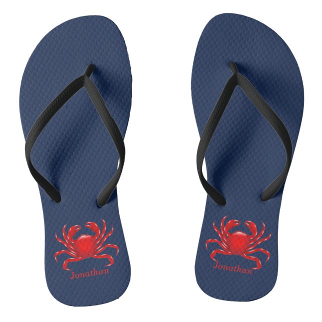 Big Red Crab Back to School Dorm Essentials Thongs (Footbed)