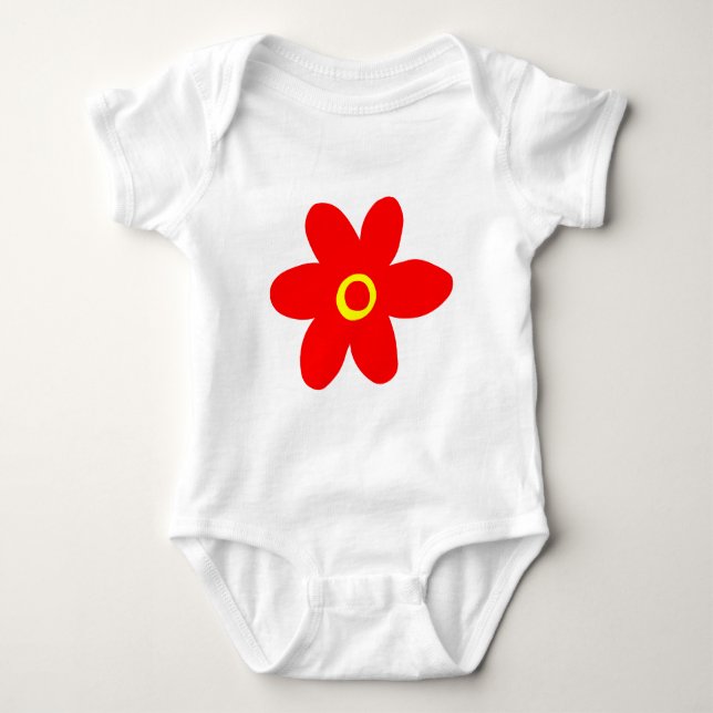 Big Red Flower Baby Bodysuit (Front)