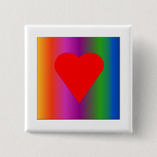 Big Red Heart 15 Cm Square Badge