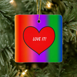 Big Red Heart  Ceramic Ornament