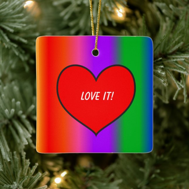 Big Red Heart  Ceramic Ornament (Tree)