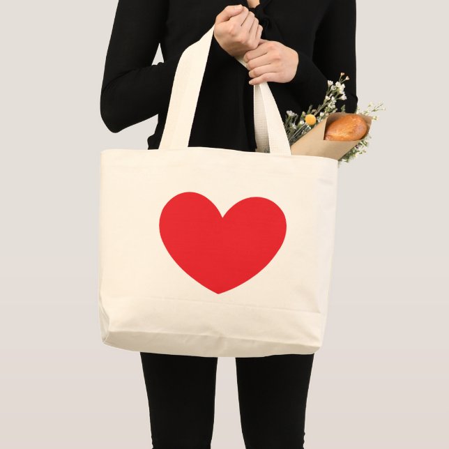 Big Red Heart Large Tote Bag (Front (Product))