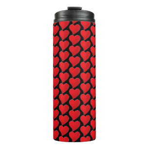 Big Red Heart, Love, black Valentine's day Thermal Tumbler