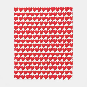 Big Red Heart, Love, white Valentine's day Fleece Blanket