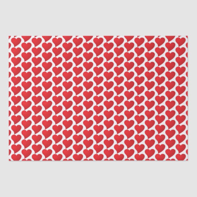 Big Red Heart, Love, white Valentine's day gift Tissue Paper (Front)