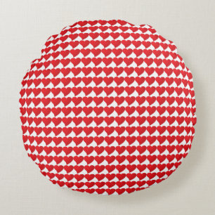 Big Red Heart, Love, white Valentine's day Round Cushion