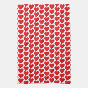 Big Red Heart, Love, white Valentine's day Tea Towel