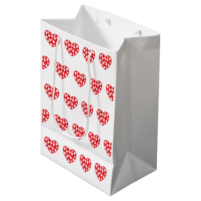 Big Red Heart Medium Gift Bag (Front Angled)