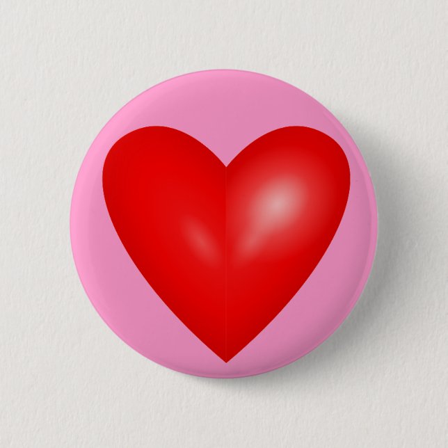 Big Red Heart of Love 6 Cm Round Badge (Front)