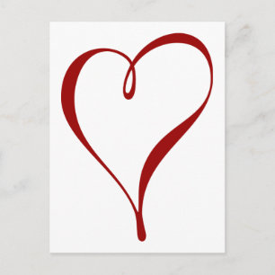 Big Red Heart Save The Dates Postcard