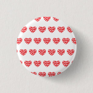 Big Red Heart With Little Hearts 3 Cm Round Badge
