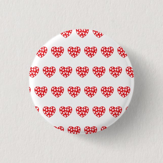Big Red Heart With Little Hearts 3 Cm Round Badge (Front)