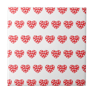 Big Red Heart With Little Hearts Ceramic Tile